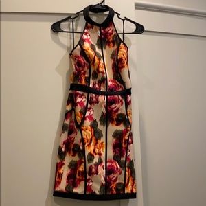 High neck floral bodycon